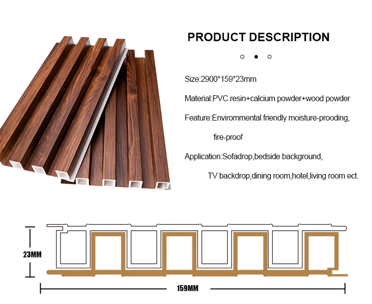 Indoor Wood Plastic Composite Cladding Fluted Wall Board Wpc Interior ...