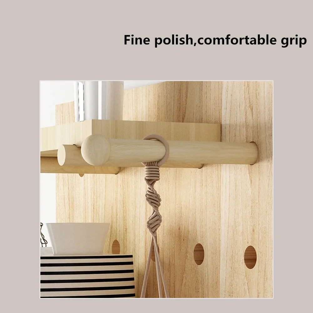 Wooden Pegboard Home Decorative Storage Rack Shelf Display Bamboo Peg