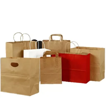 Factory High Quality Brown Custom Logo Color Recycled Kraft Biodegradable Eco-friendly Paper Bag