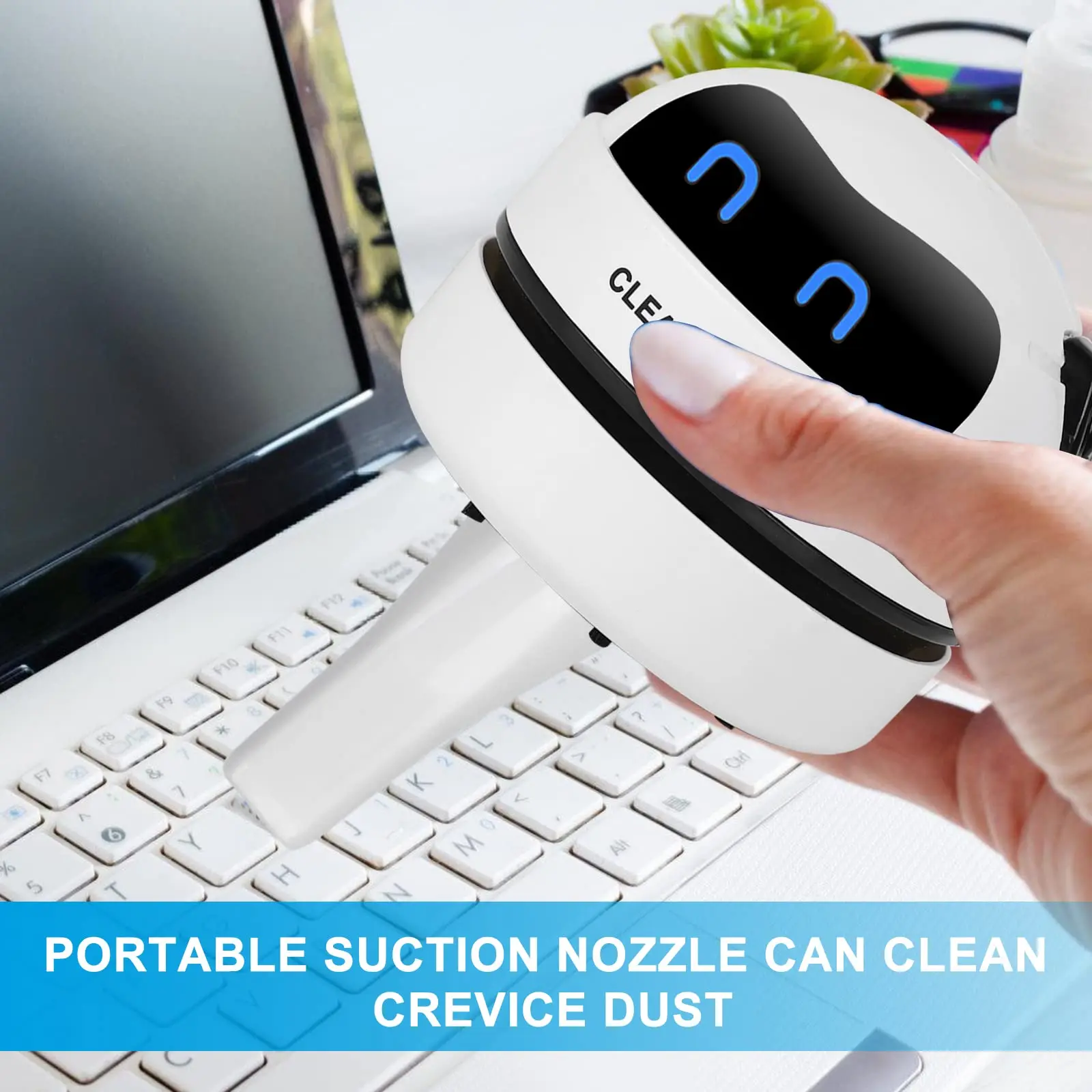 Mini Cute Robot Portable USB Charging Handheld Electric Desktop Vacuum Cleaner for Home School Office PC Keyboard Dry Dust Crumb