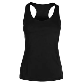 Durable Heavy Duty Activewear Running Workouts Clothes Yoga Racerback Black Color Plain Tank Tops for Women