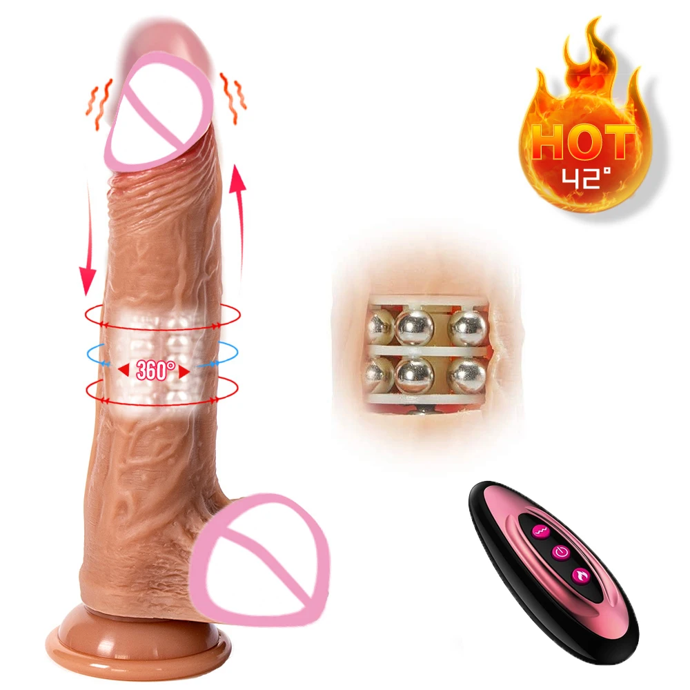Remote Control High Quality Liquid Silicone Telescopic Rotary Swing Huge Realistic Big Dildo Vibrator for Women