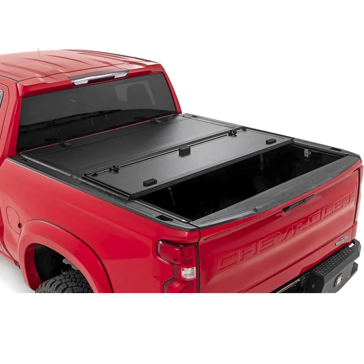 6.6FT Tri-Fold Hard Tonneau Cover For 2019-2025 Chevy Silverado & GMC Sierra 1500 - Black, Waterproof