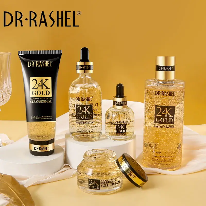 DR RASHEL Ensemble de 5 soins de la peau anti-âge et éclat en or 24 carats