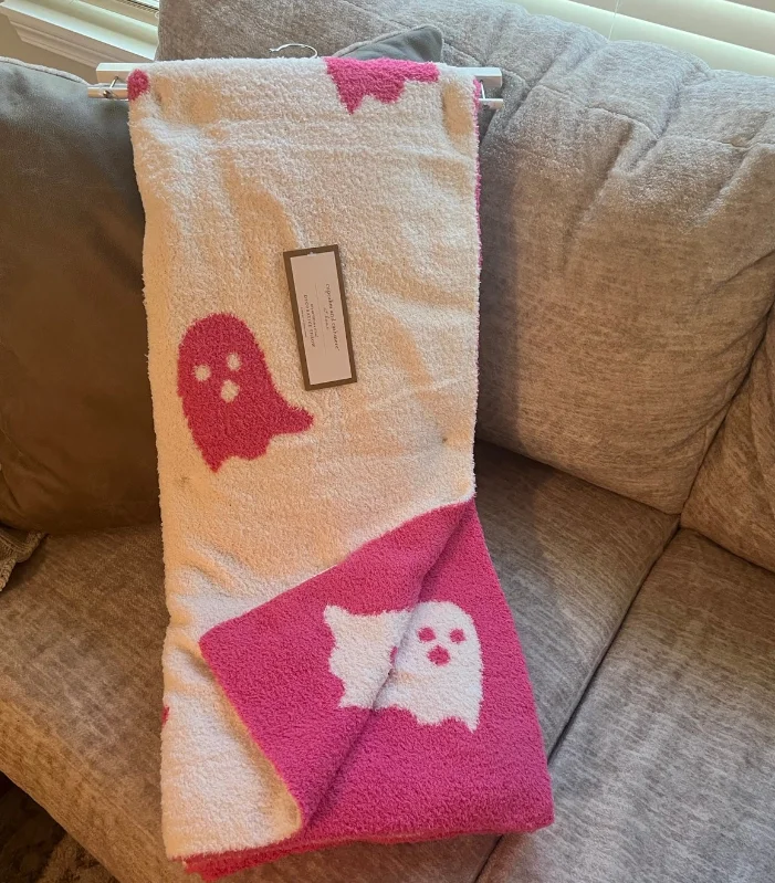 Halloween Carpet Wall Ghost pink Halloween Custom Pink Ghost Blanket