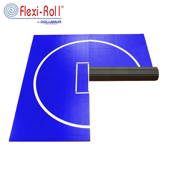 Dollamur Flexiroll Customize Logo Wrestling Smooth Vinyl Mat Blue