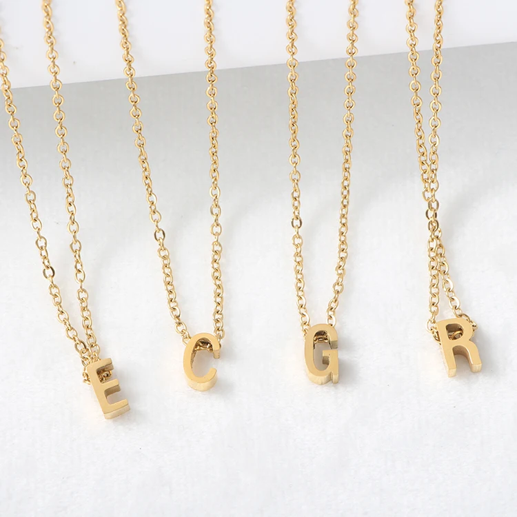 Initial Necklace Gold