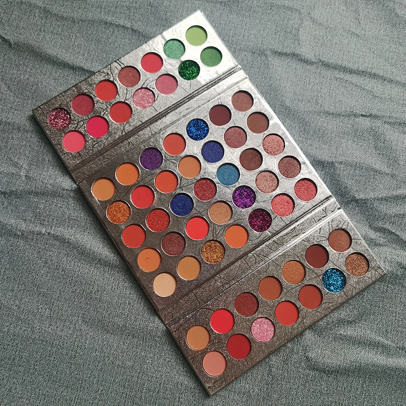 63 color foldable eyeshadow private custom logo makeup eyeshadow palette