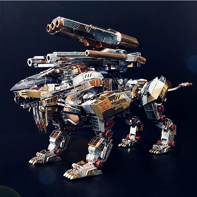 3Dメタルパズル轟音ライオン動物モデルDIYレーザーカット
