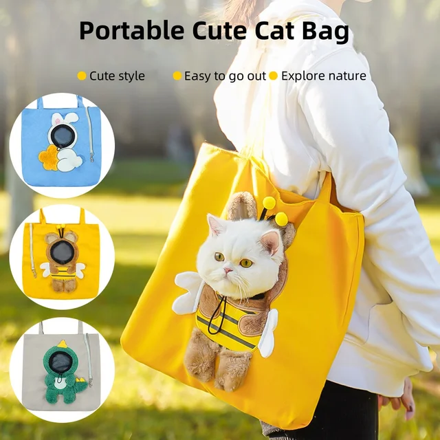 Cute Pet Outing Cat Bag Crossbody Carrying Cat Bag Small Dog Outcropping Shoulder Bag