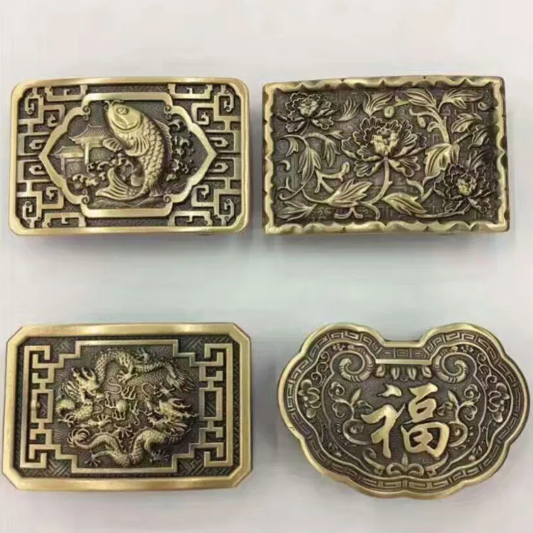 Direct Factory Inner Size 40mm Solid Brass Western Name Plate Belt Buckle for Men