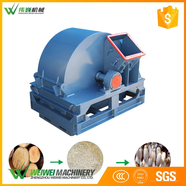 Weiwei Factory Big Capacity Pine Grill Wood Chips Tractor Log Trailer for Wood Hammer Mill CE Certification Wood Drum Chipper