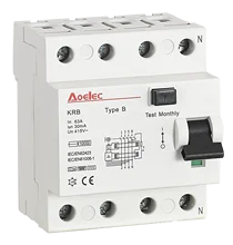 Aoelec TYPE B RCCB residual current circuit breaker for EV charger with CB, CE,SEMKO certificate