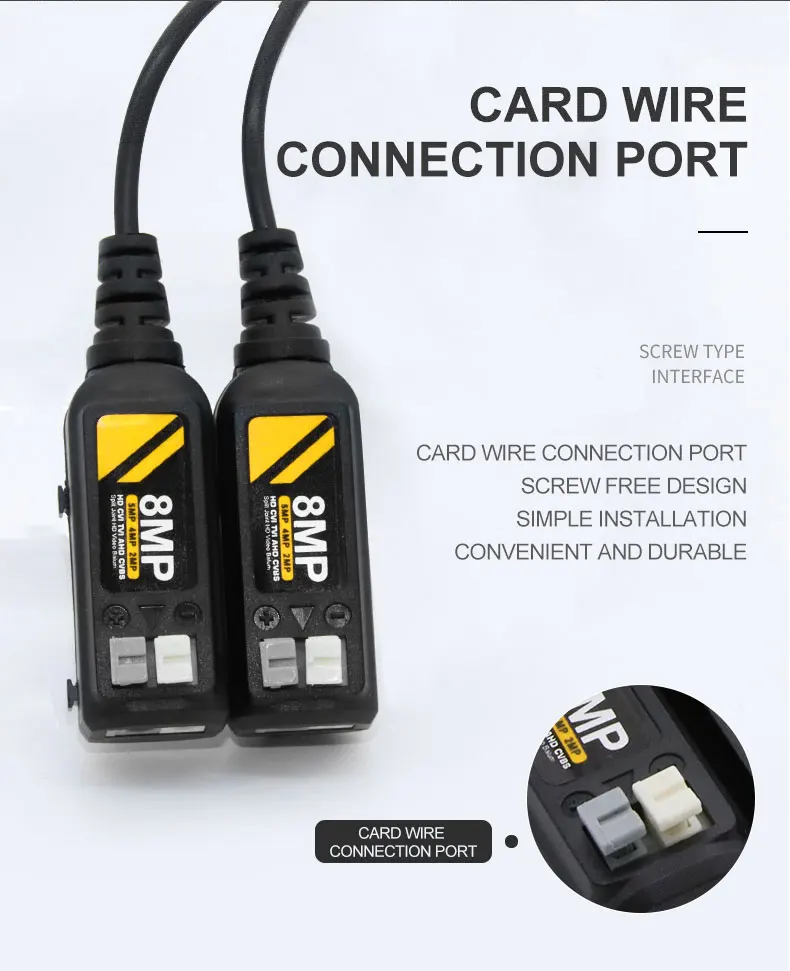 CCTV Accessories AHD CVI TVI HD passive 8MP Video Balun Efficient transmission