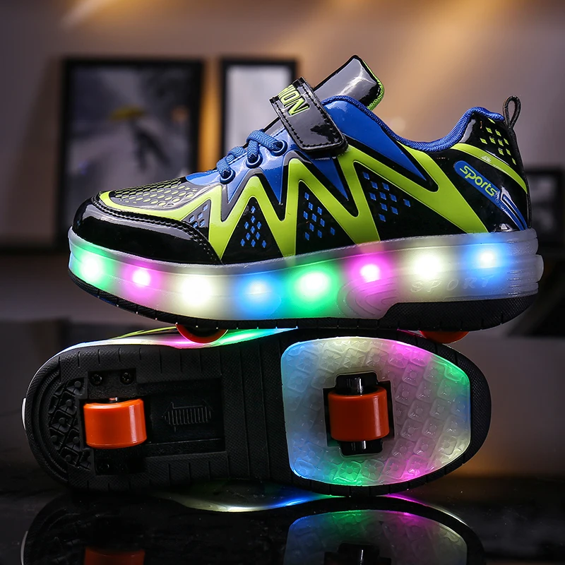 Kids Two Wheels Shoes with Lights Roller Shoes