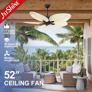 1stshine Ceiling Fan Villa Exotic Malaysia 5 Palm Blades Decorative Remote Ceiling Fans