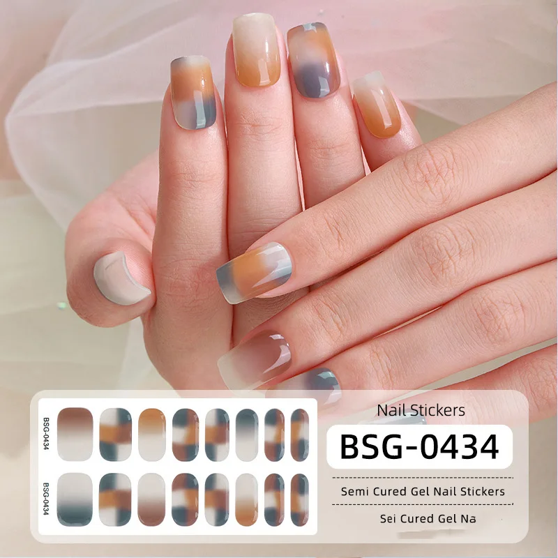 Bandes Autocollantes Pour Ongles En Gel Semi-durci UV, Couverture Complète Ançaise Longue Durée, Curseur D'ongles Semi-durci Pour Extension D'ongles