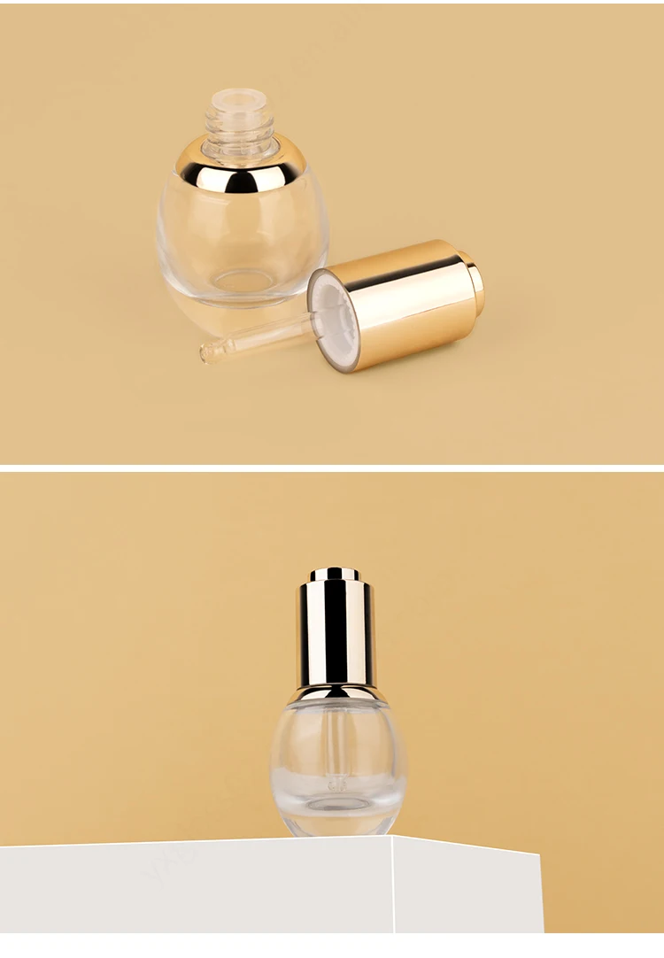 30ml clear round thick bottom glass dropper bottle for essential oil supplier