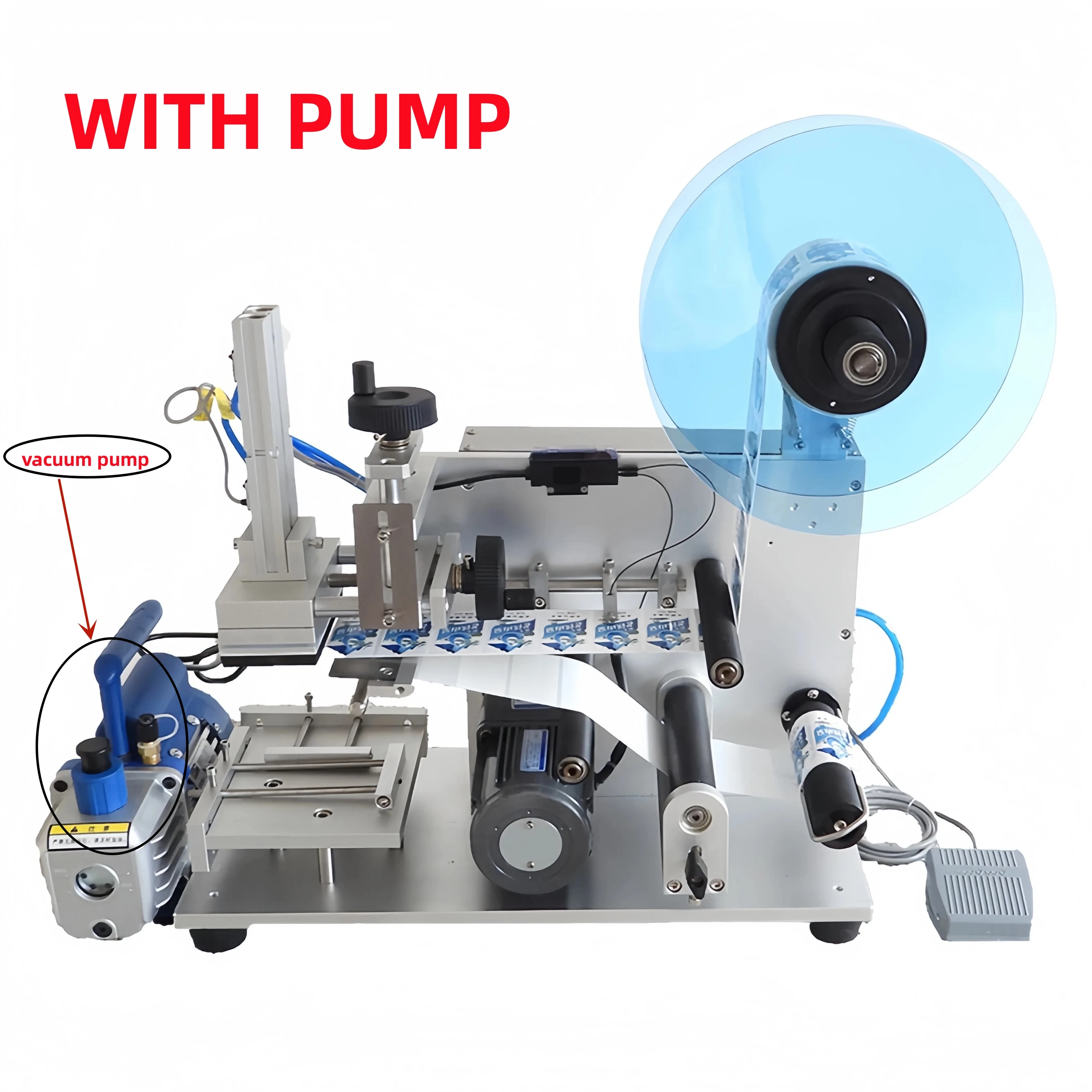 Date Printing LT-60 Semi-Automatic Table-Top Electric Manual Labeling Machine for Flat Side Square Bottle Labeling Sticker
