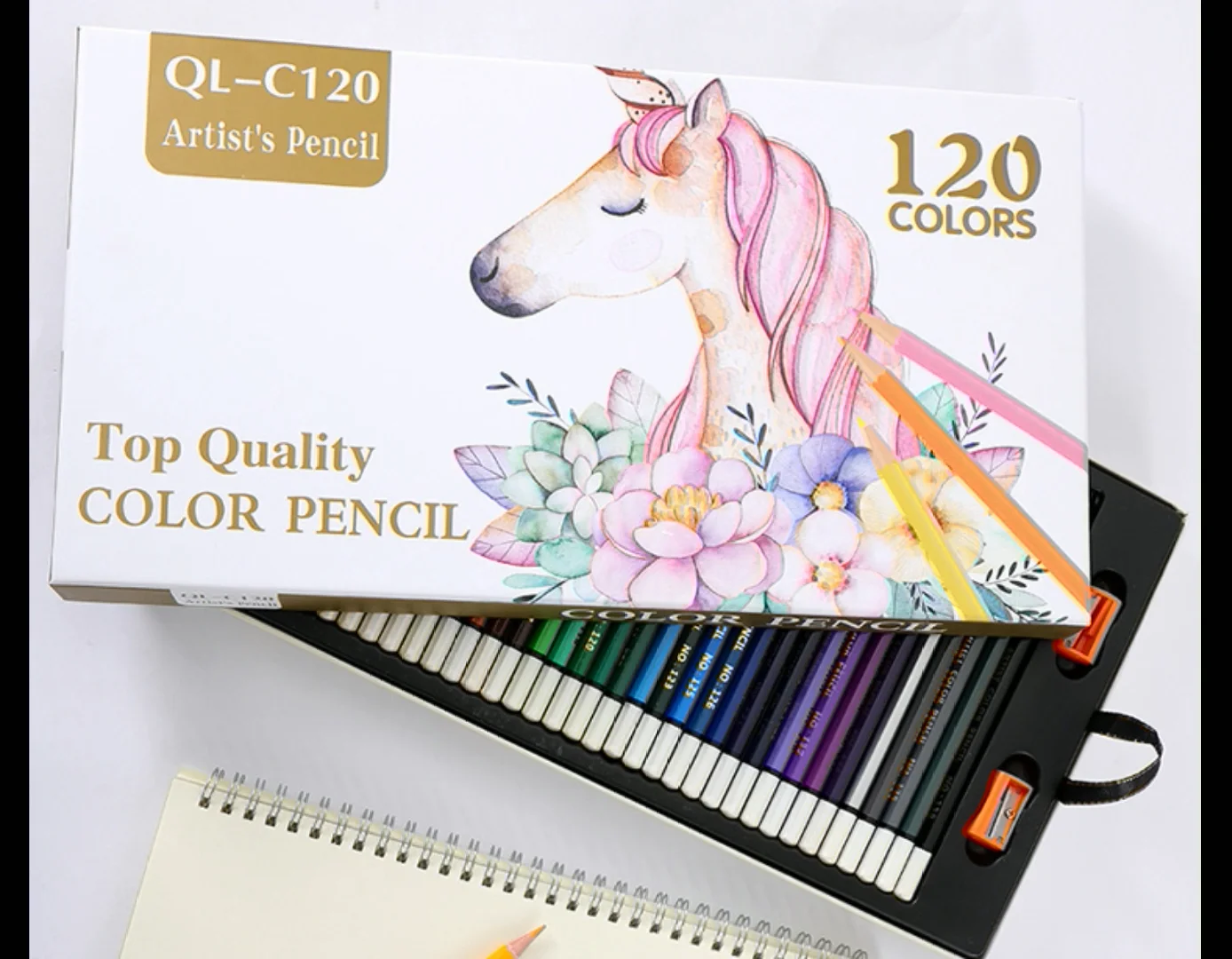 QL-C120 トップクオリティ色鉛筆 120色 Aosheng QL-C120 120色の鉛筆セット 環境に優しく有害物質を含ま