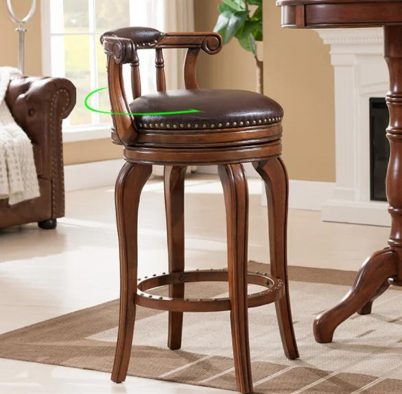 Modern Swivel Used High End Leather Solid Wood Chair Bar Stool Buy