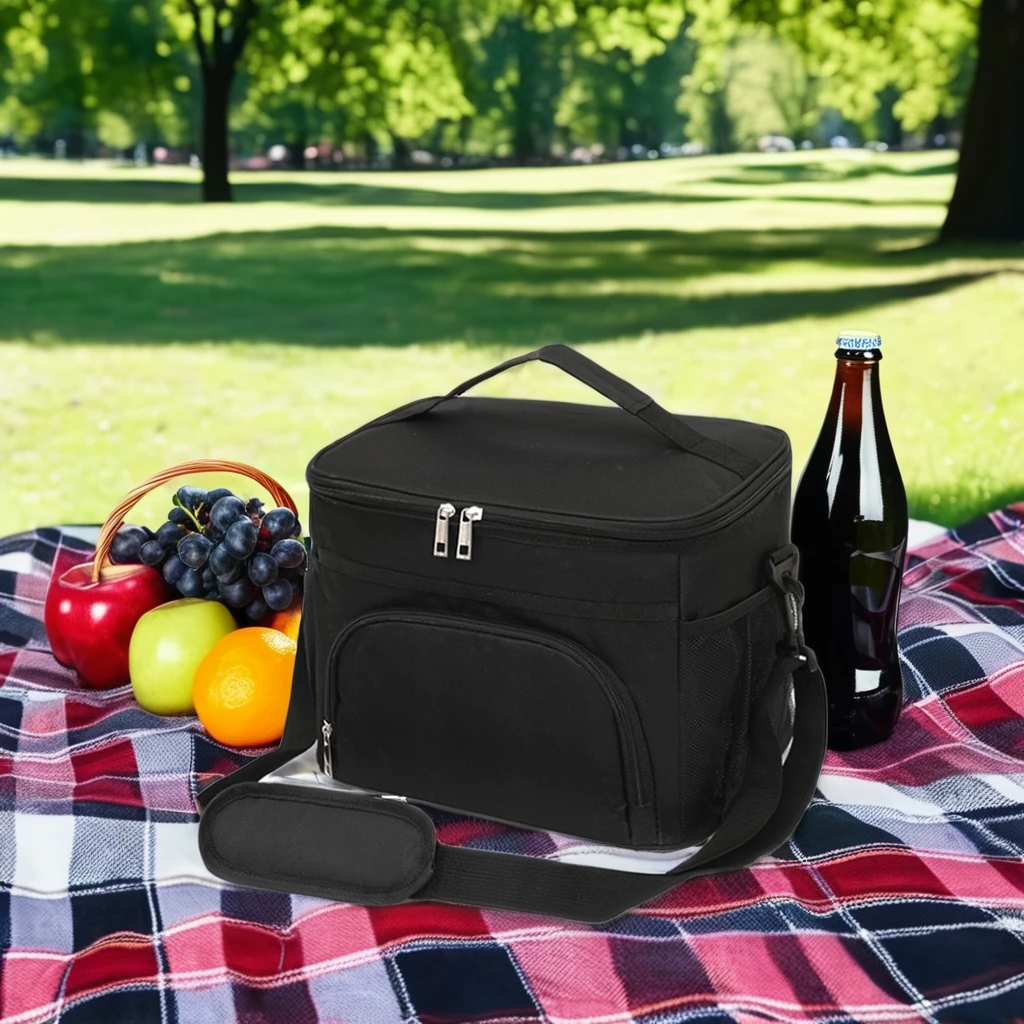 Fire Ice Artifact Insulated Cooler Lunch Bag Smart Letter Pattern Design Office Outdoor Travel Enjoy Warm Delicious Food Always