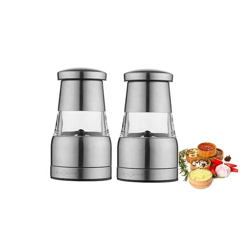 1pc 6-inch White Ceramic Pepper Grinder With Wooden Lid, Transparent Glass  Body, Adjustable Salt & Pepper Shakers, Kitchen Tool