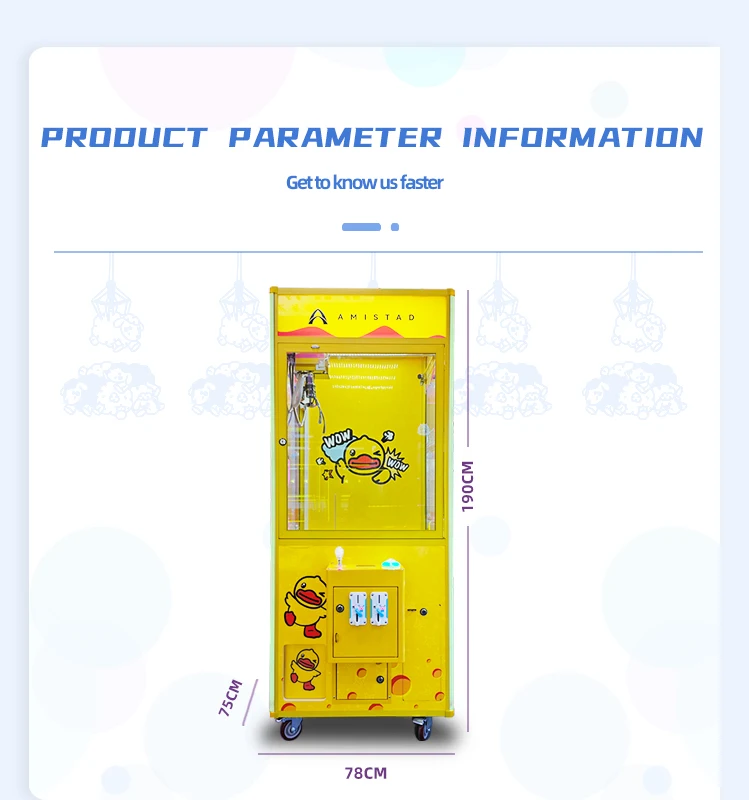 Amusement Park Indoor Games Toys Claw Crane Game Machine Vending Doll Machine
