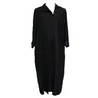 Black Coat Black Fall Silk Black Long Formal Women Trench Coat Windbreaker Jacket