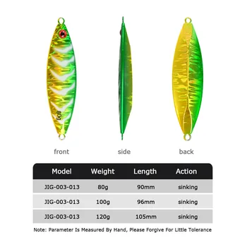 Long-Cast Night-Glow Slow-Rolling Metal Jig Lure 80g/100g/120g for Sea Boat Fishing Hooks Saltwater Fish Bionic Artificial Hard – Metal Jig – view 3