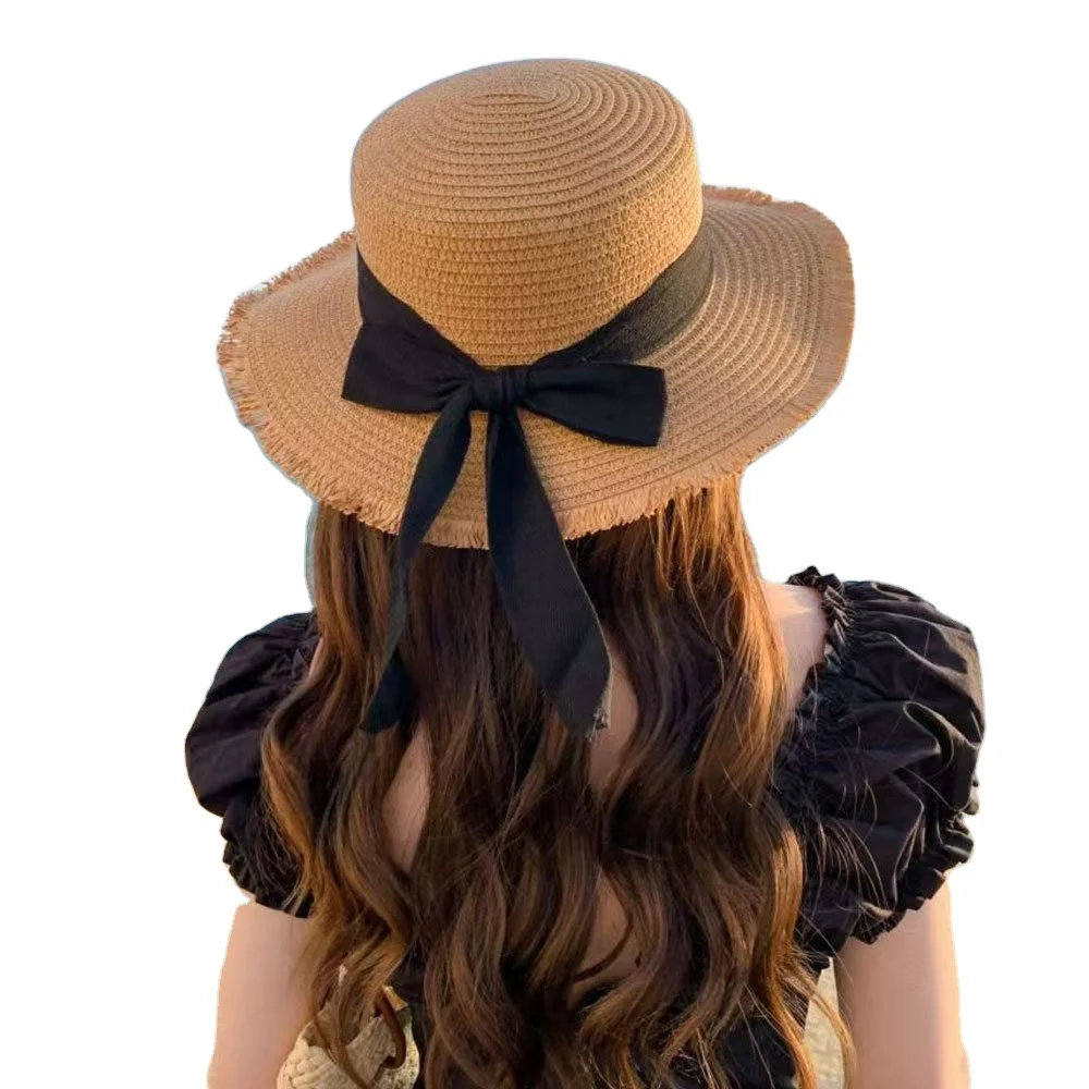 Women's Foldable Summer Floppy Sun Large Hat With Wide Brim, Raffia Straw Hat, Suitable For Beach Leisure_voghion.com
