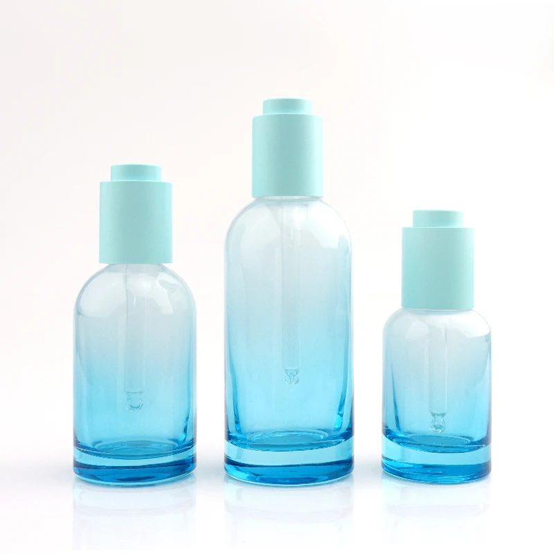 Luxury Custom Round Cosmetic 30ml 60ml 100ml Hair Oil Frosted Round Bottom Glass Bottle Serum Essential Oil Dropper Bottle