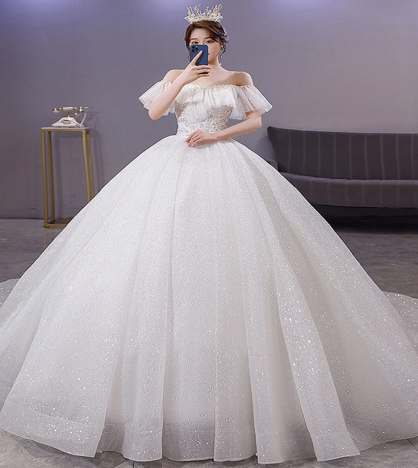 Ruffle Collar Wedding Dress