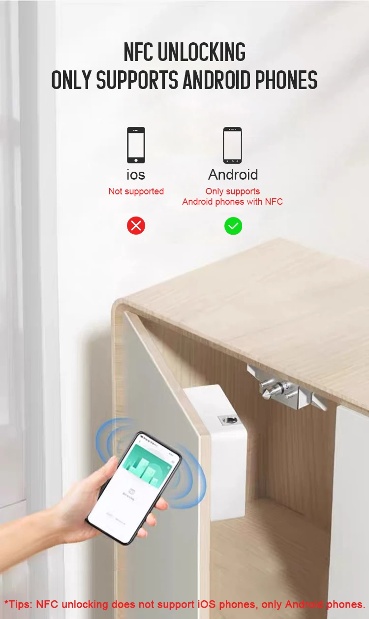Hidden Electronic Wardrobe Safety Invisible ABS Wood Drawer TTlock ...