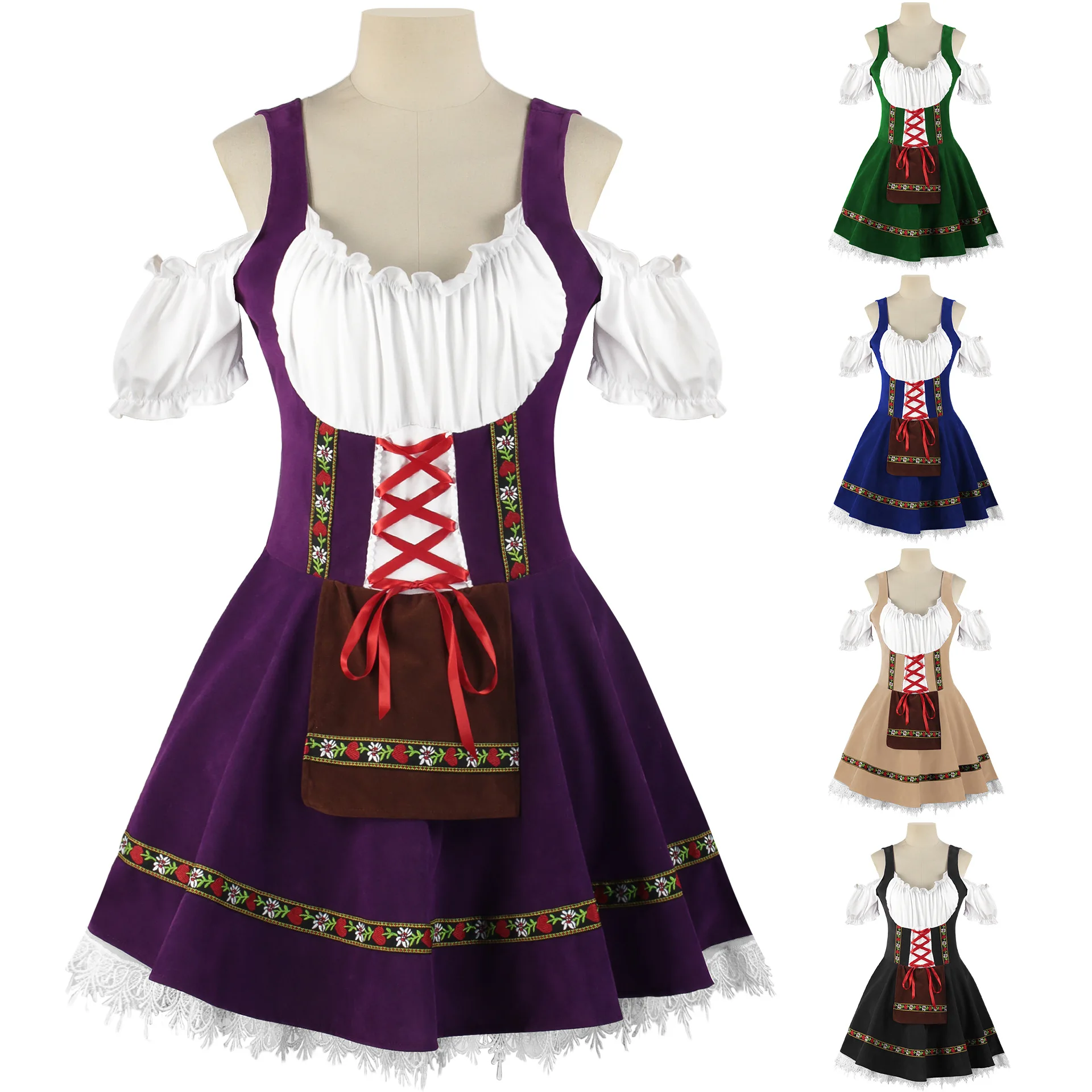 Traditionele Koppels Oktoberfest Kostuum Parade Taverne Barman Serveerster  Outfit Cosplay Carnaval Halloween Fancy Party Dress