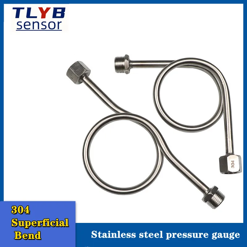 Pressure Gauge Fitting STOBAZA Pressure Gauge Buffer Pipe - For Industrial Applications Stainless Steel Bend Tubing