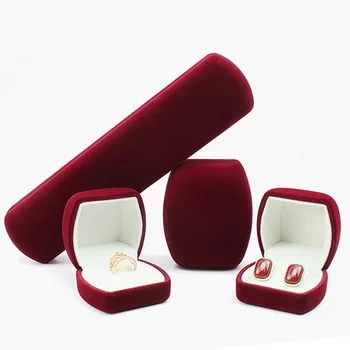 High-grade velvet jewellery box ring earrings pendant necklace bracelet box storage jewellery packaging box manufacturers spot