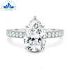 14K White gold+7x11mm mosan