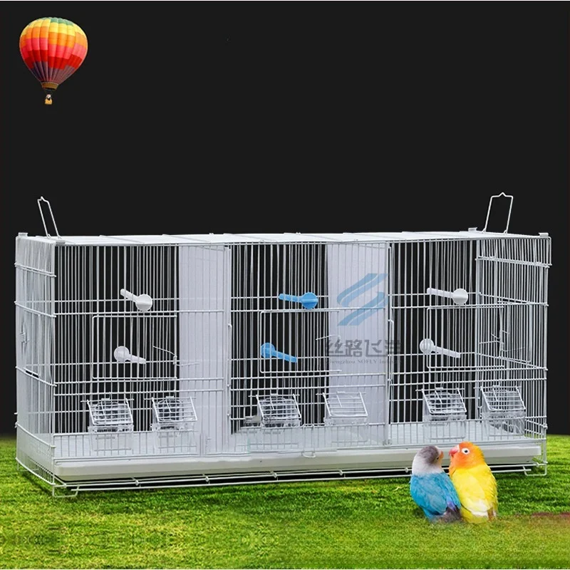 Durable Three Compartment Metal Bird Cage For Parrots And Pigeons Photo Inspiration