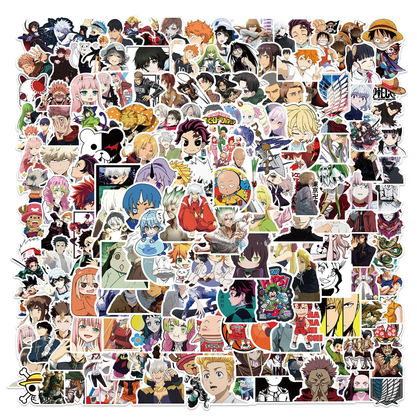 50pcs/set mixed anime characters stickers waterproof