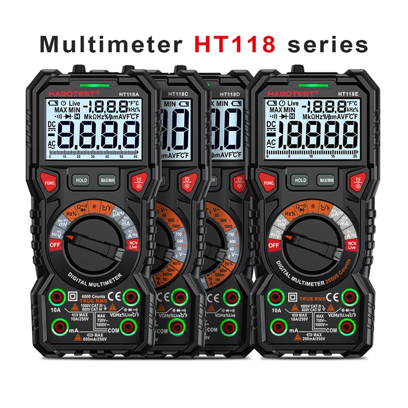 Kingsdun HT118A Professional Digital Multimeter with Test Probe Leads True RMS Auto Range Digital Multimeter Tester