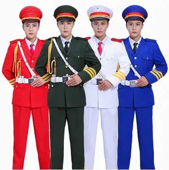 Institutions honour guard public functionary Chorus Performance Military Clothing Flag Raiser Clothes National Flag Uniform Men