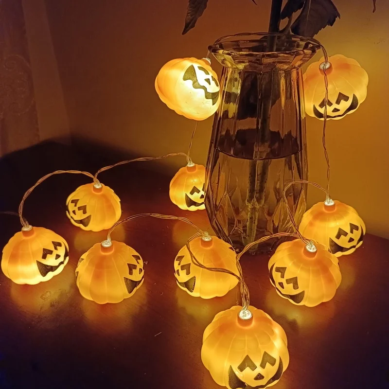Low Voltage Always Lighting Warm Led Lights Festival Party Decorations Battery Operated 20 Led Halloween Pumpkin String Lights