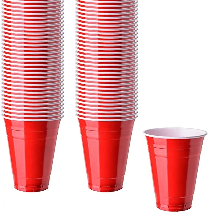 Glad Everyday Disposable Plastic Cups, Red Plastic Cups, 100 Count