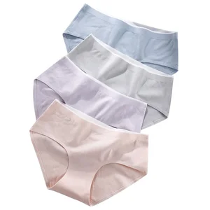 KK050 Women's Lightweight Underwear Breathable Comfortable Seamless Cotton Underwear Female Crotch One-piece Mid-waist for Girl
