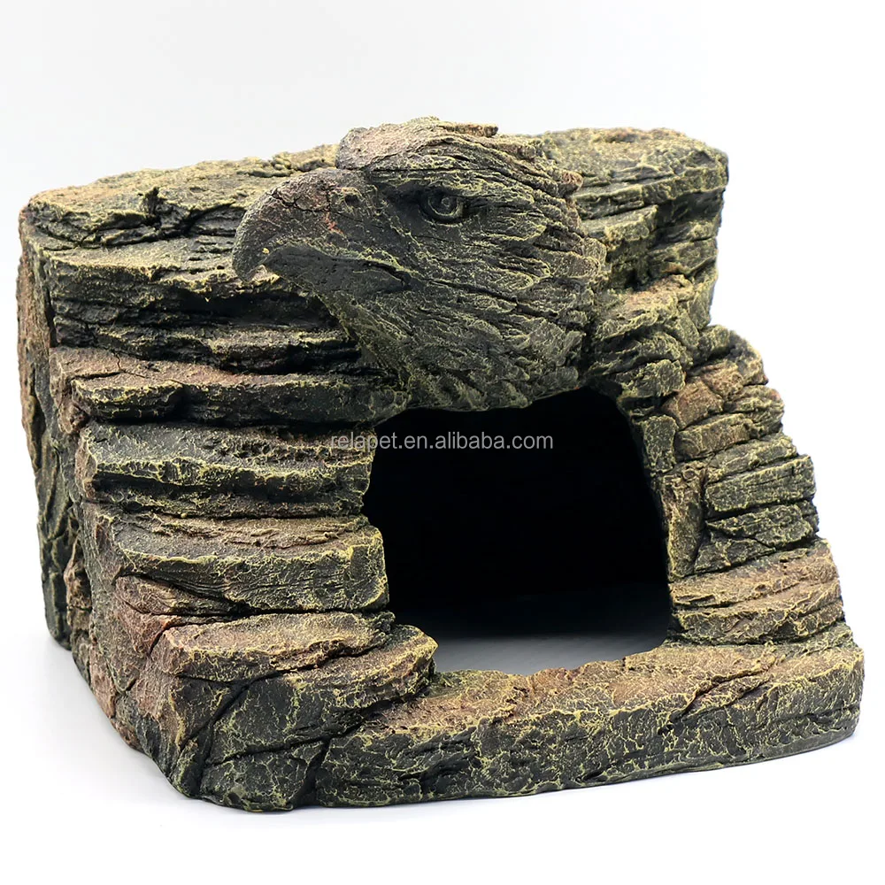 Reptile Terrarium Decoration Reptile Cave Climb Hideout Hideaway Resin 