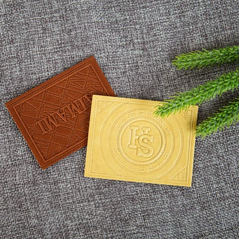 Custom Fashion Colorful Pu Jeans Logo Embossed Metal Leather Label Patch For Garment