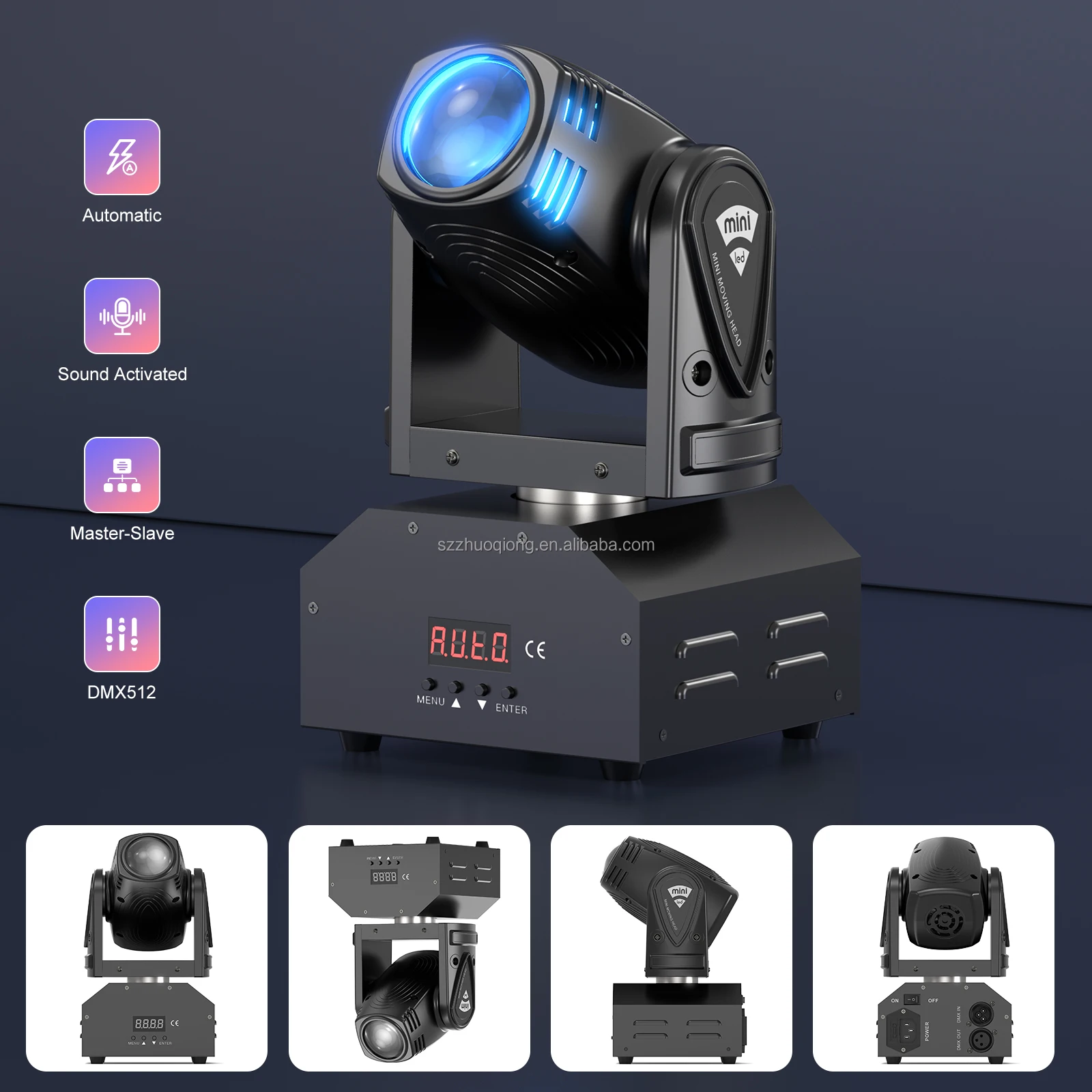 U`King Mini LED RGBW 10W Stage Light with 11/13CH DMX512 Control