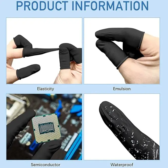 Yellow Rubber Finger Cots Disposable Fingertips Protective Finger