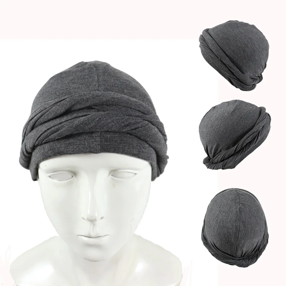 Turban / Perruque Chimio 'DOROTHEE' - Cheveux Synthétiques Gris - Taille Moyenne - Neuf étiqueté